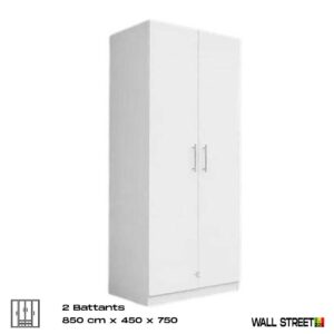 #Armoire 2 Battants - 850x450x750 mm - Blanc